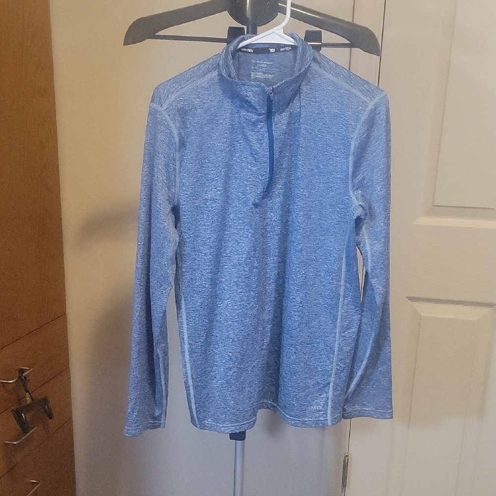 tek gear Heathered Light Blue Quarter-Zip Pullover